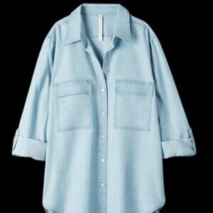 Aritzia Babaton Utility Polin Shirt | Light Blue | Size M